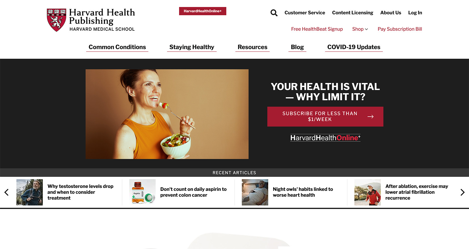 Screenshot from Harvard's editorial publishing website